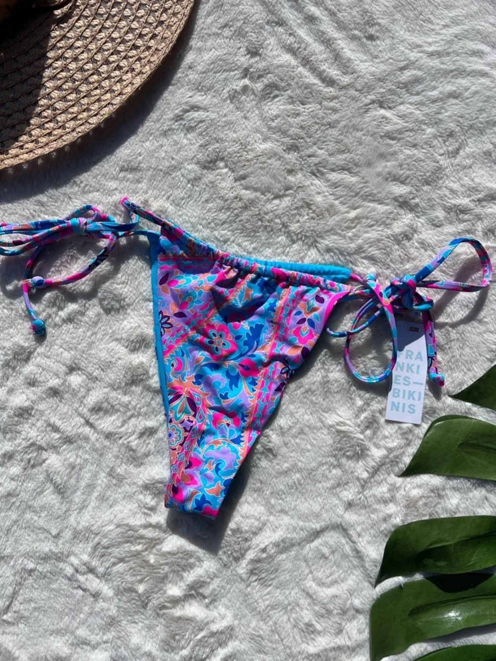 Frankie's Bikinis Tia Scarf Bikini Cheeky Bottom Size XL